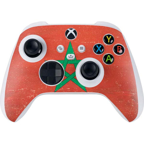 Morocco Flag Distressed Xbox Series S Controller Skin